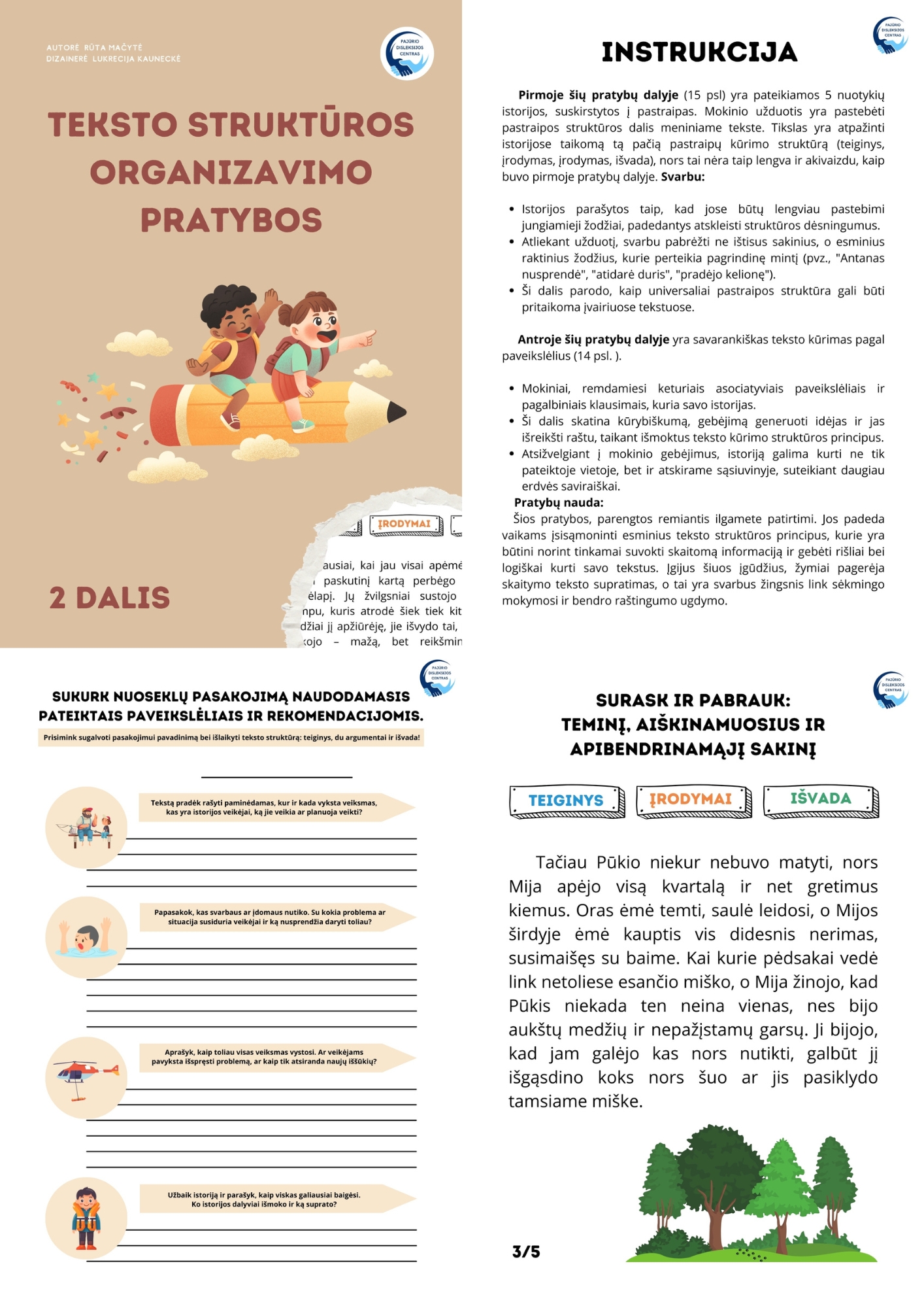 Teksto struktūros organizavimo pratybos 2 dalis PDF
