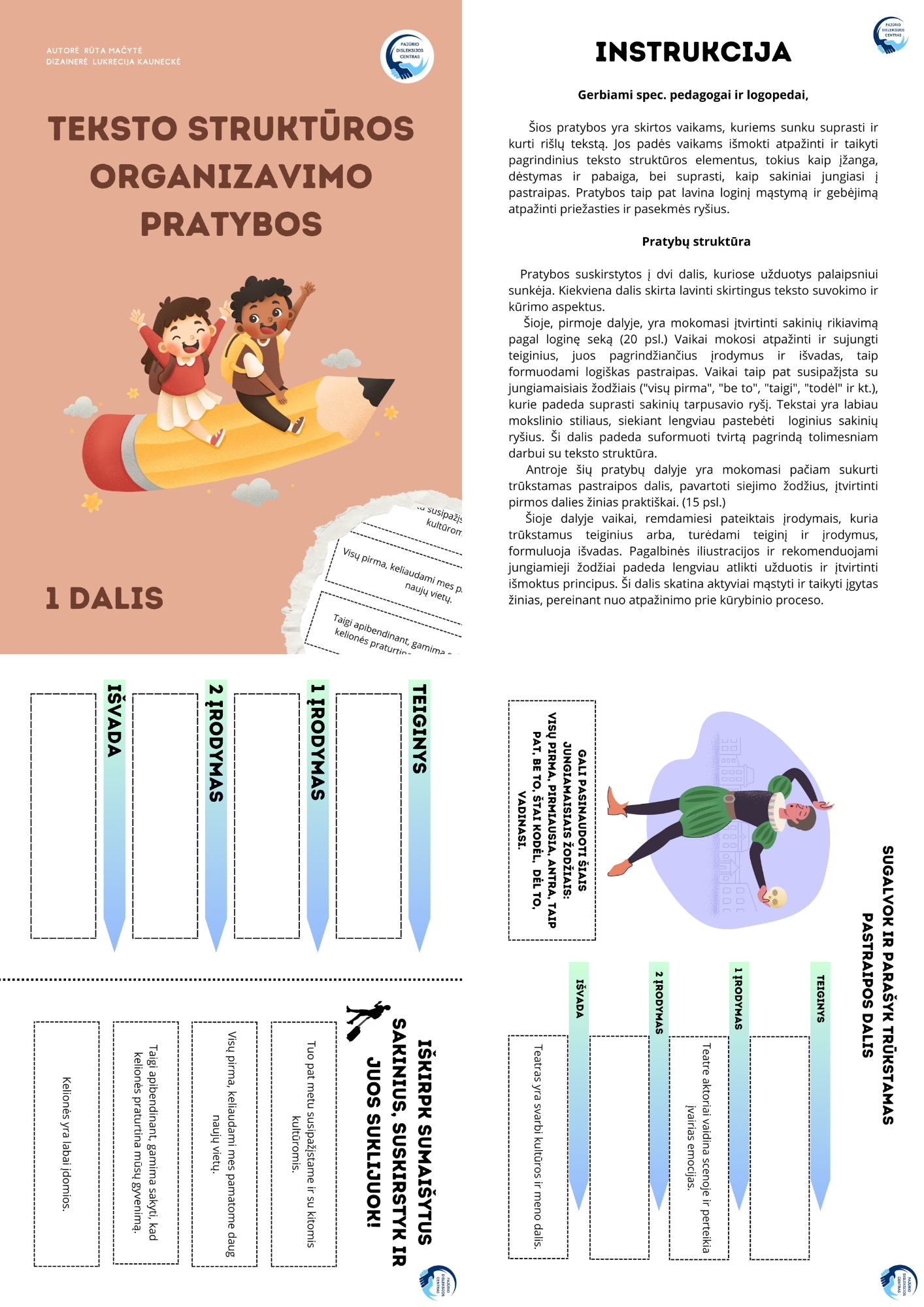 Teksto struktūros organizavimo pratybos 1 dalis PDF