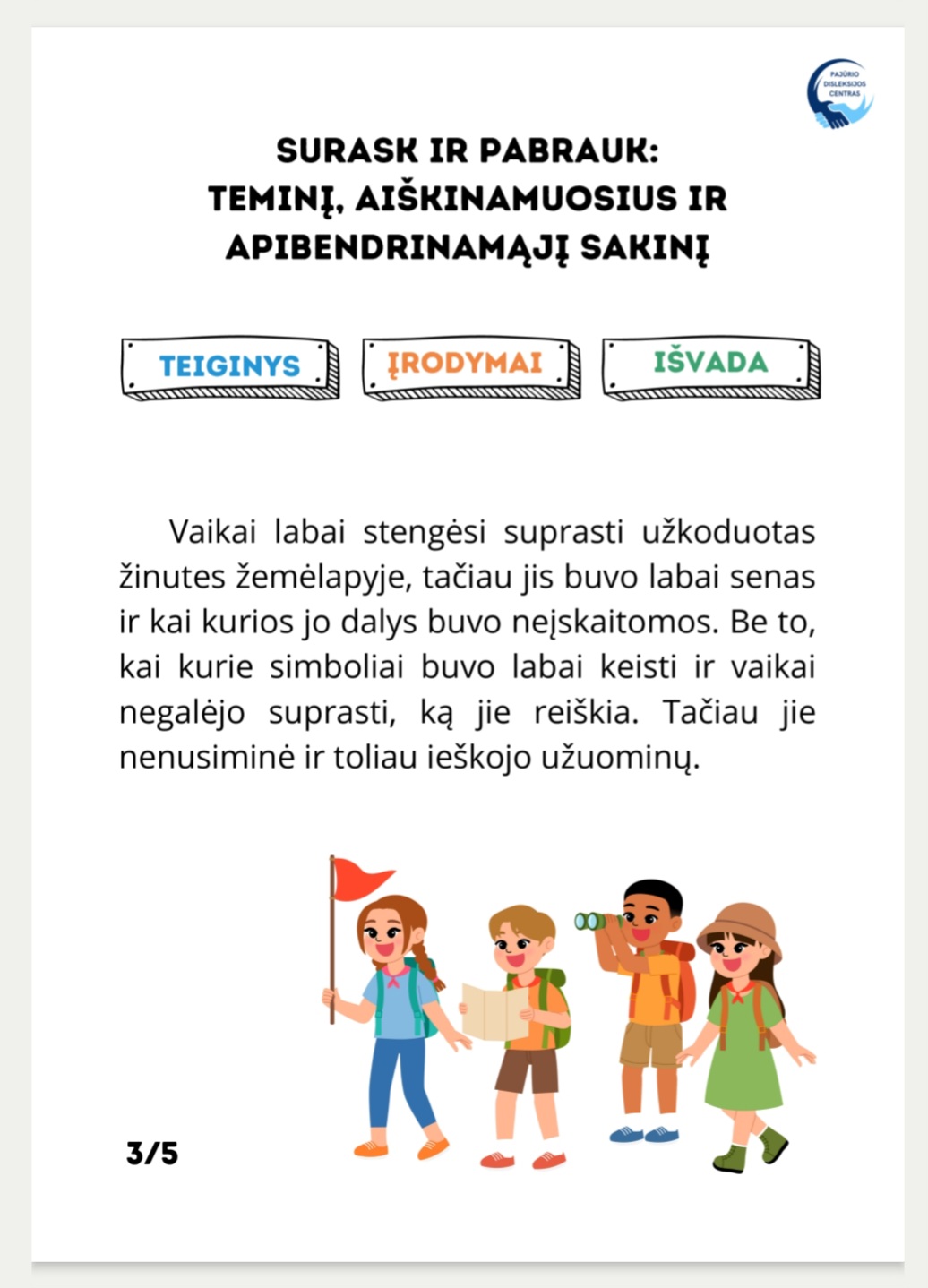 Teksto struktūros organizavimo pratybos 2 dalis PDF