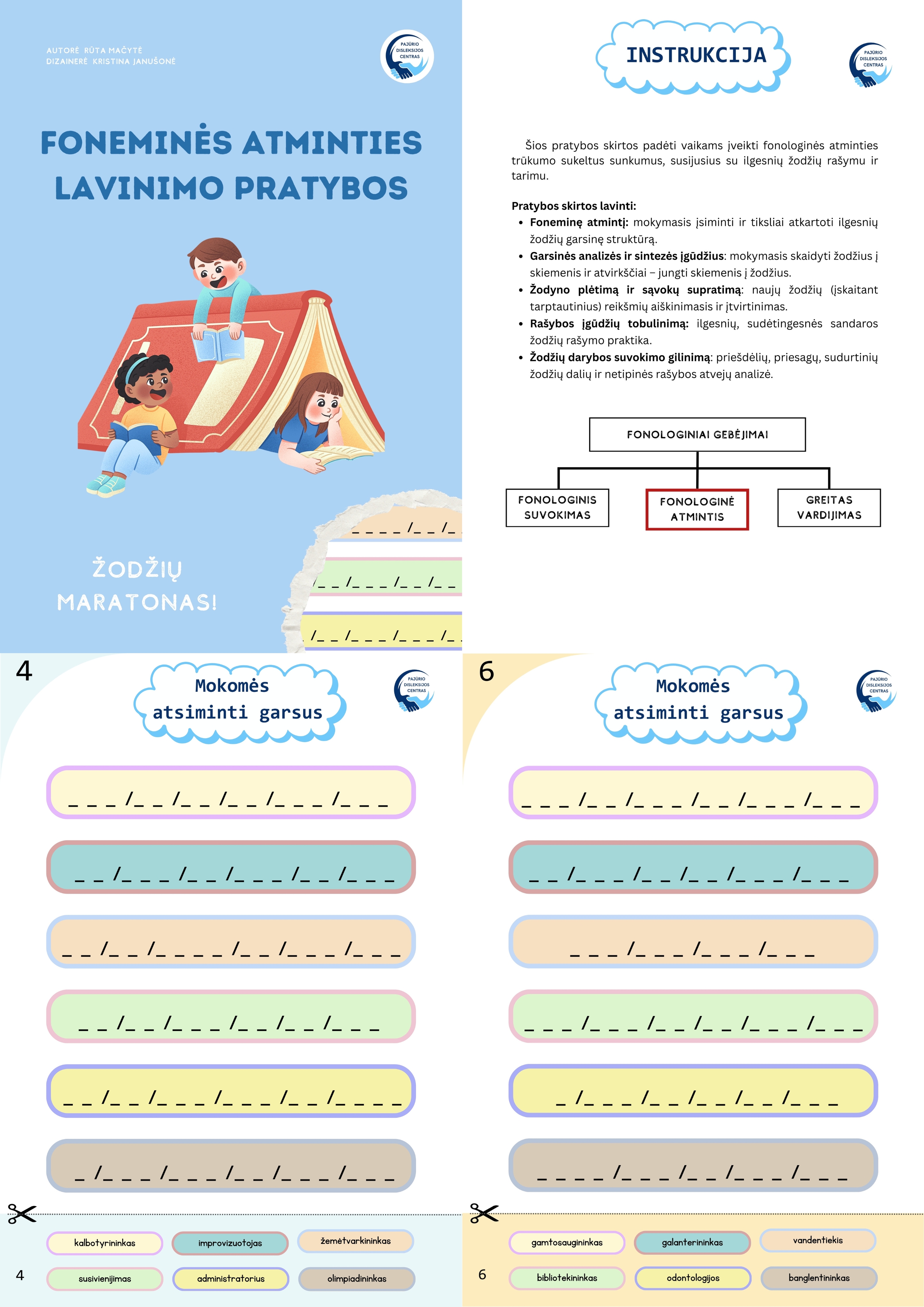 Foneminės atminties lavinimo pratybos PDF