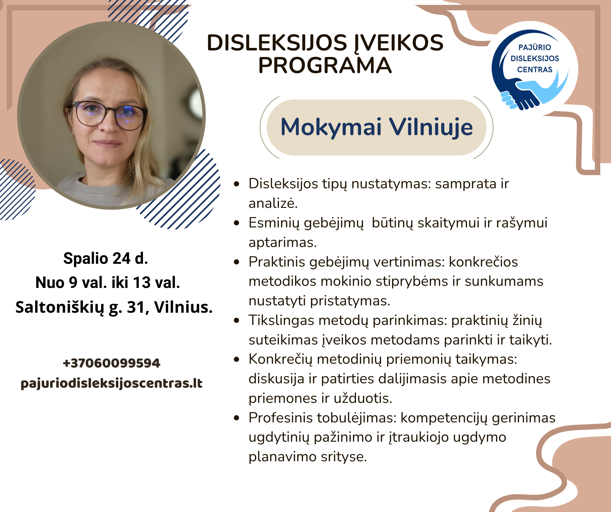 Disleksijos samprata, tipai ir konkretūs įveikos metodai (6 akad. val.)