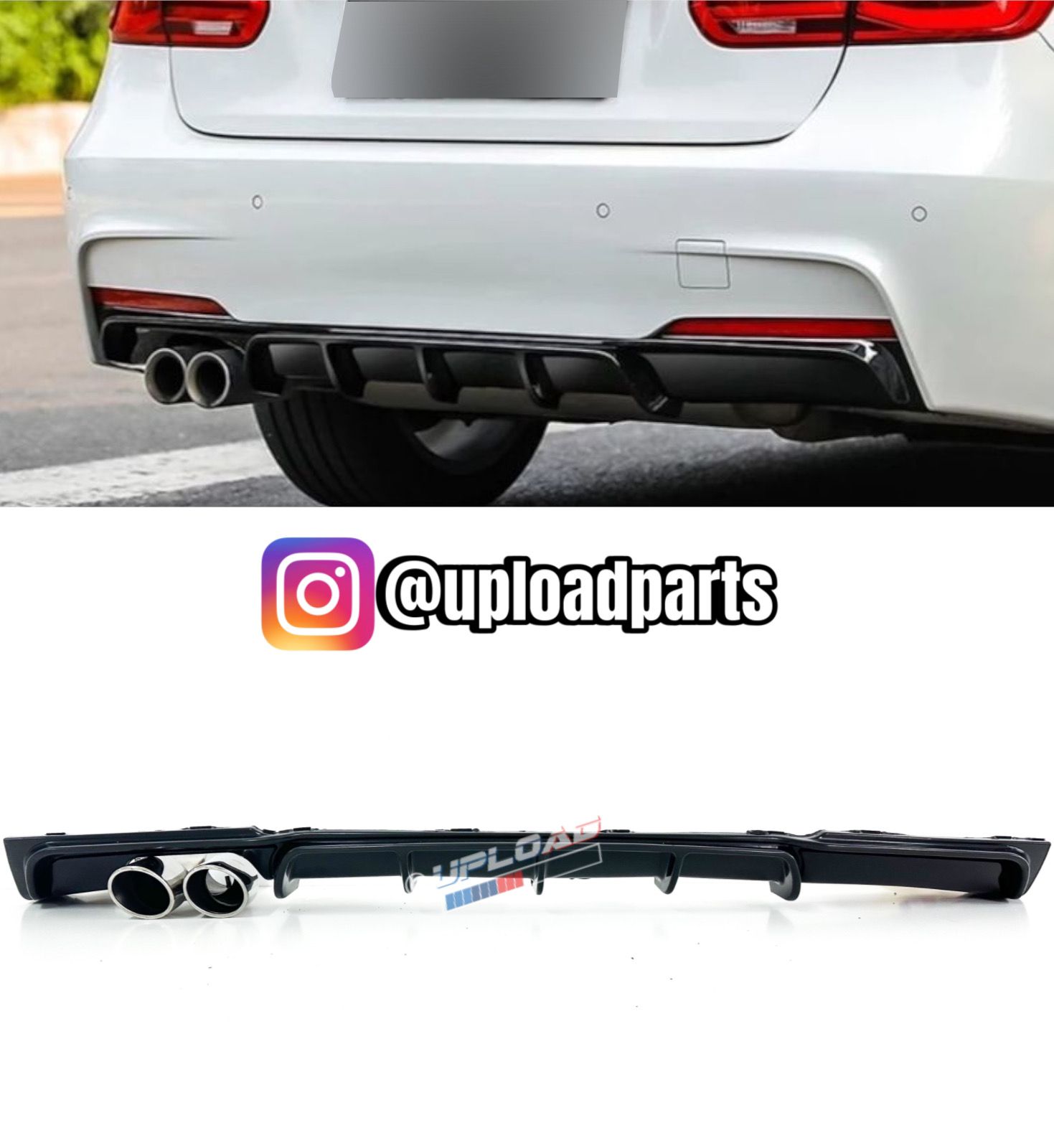 DIFUSOR BMW SÉRIE 3 - F30 / F31 LOOK M PERFORMANCE 2 SAÍDAS