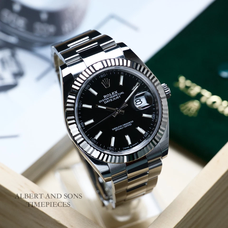 Rolex Datejust 126334 Oyster Bracelet with Black Dial Complete with Box & Papers