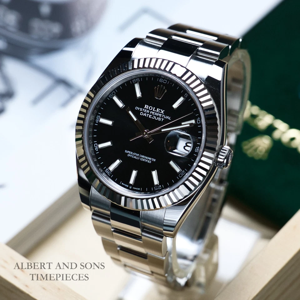 Rolex Datejust 126334 Oyster Bracelet with Black Dial Complete with Box & Papers