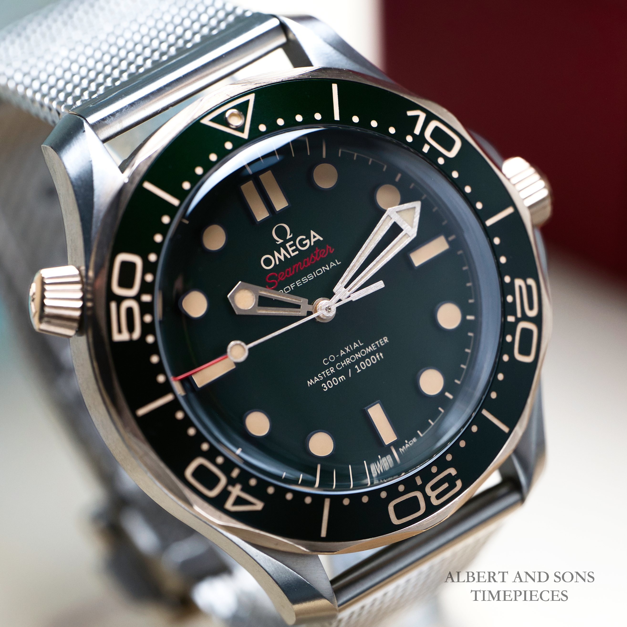 Omega Seamaster Diver 300M Titanium Bronze Gold Green Dial 210.90.42.20.10.001 Box&Papers