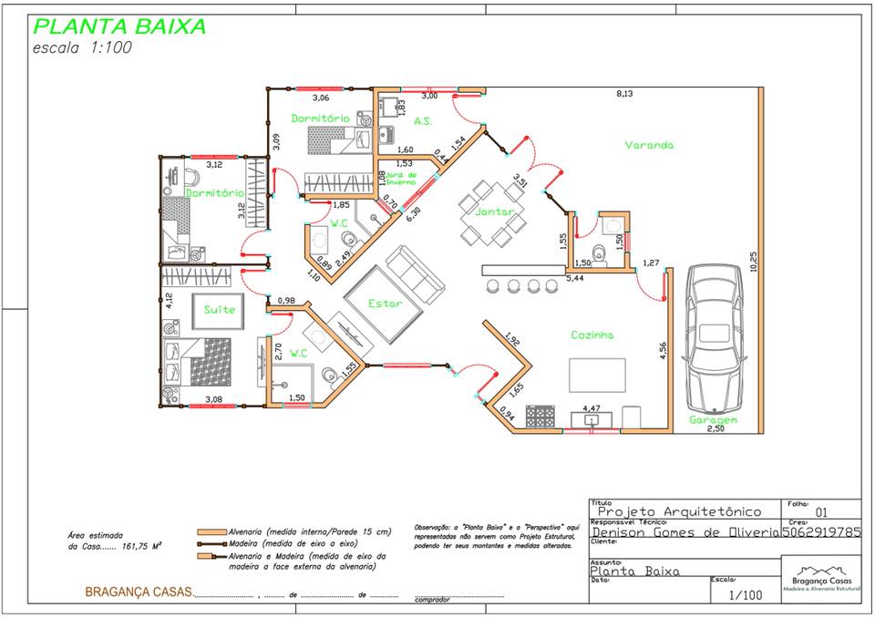 Projeto Marina - 161,75 m² com 3 Dormitórios e Design Contemporâneo