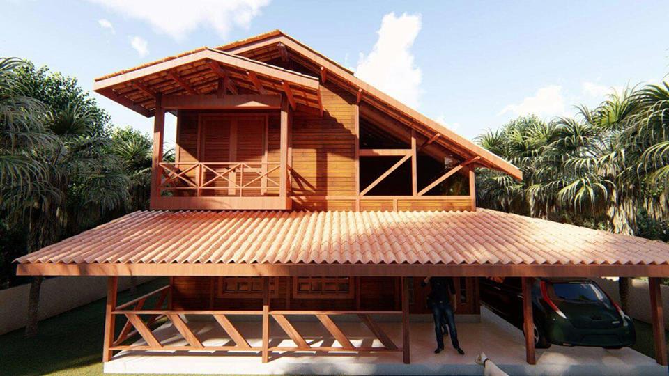 Projeto Agatha - Sobrado de Madeira de 156 m² com 3 dormitórios