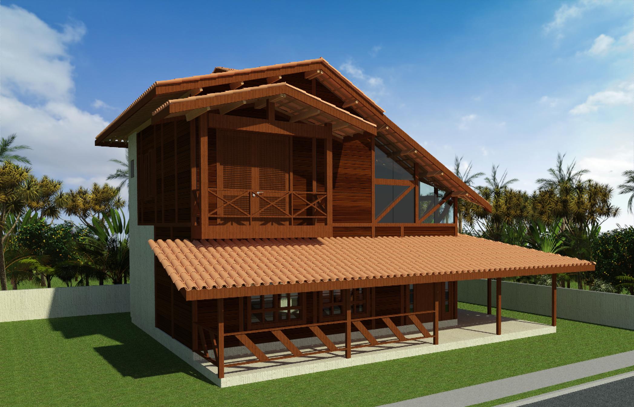 Projeto Agatha - Sobrado de Madeira de 156 m² com 3 dormitórios