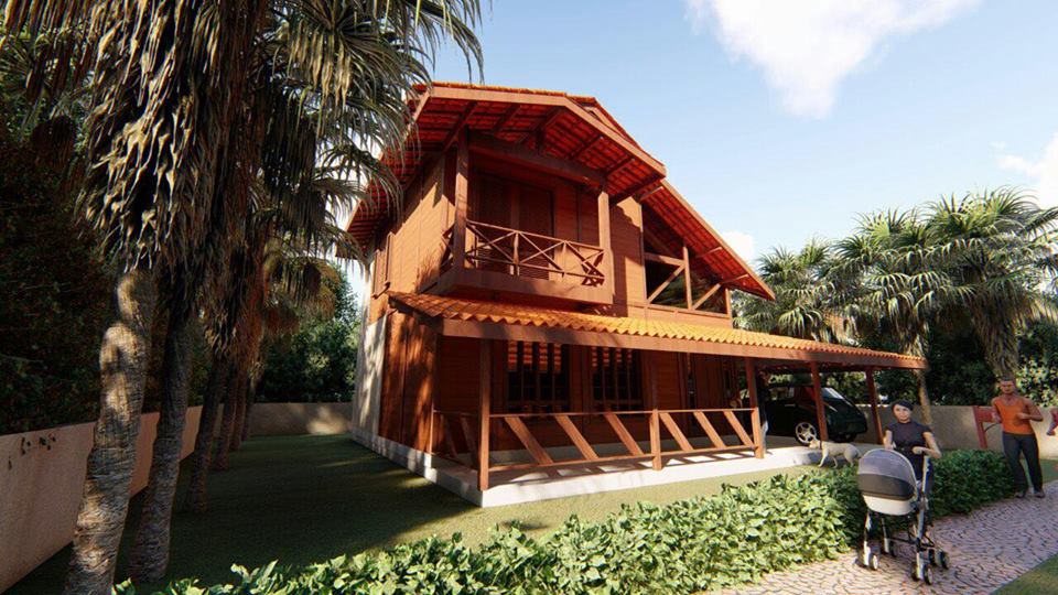 Projeto Agatha - Sobrado de Madeira de 156 m² com 3 dormitórios