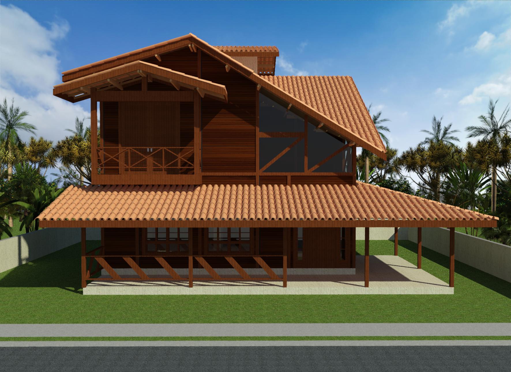 Projeto Agatha - Sobrado de Madeira de 156 m² com 3 dormitórios