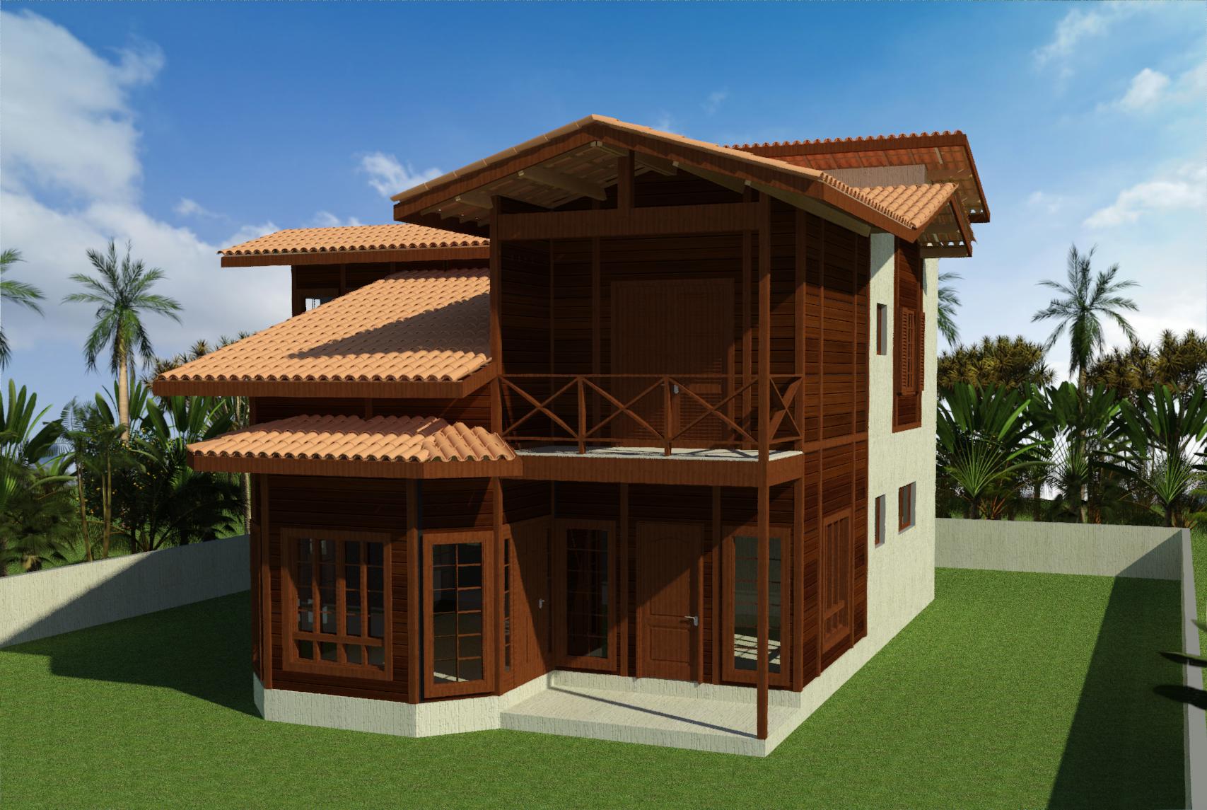 Projeto Maria Cataria - Casa Elegante de Madeira