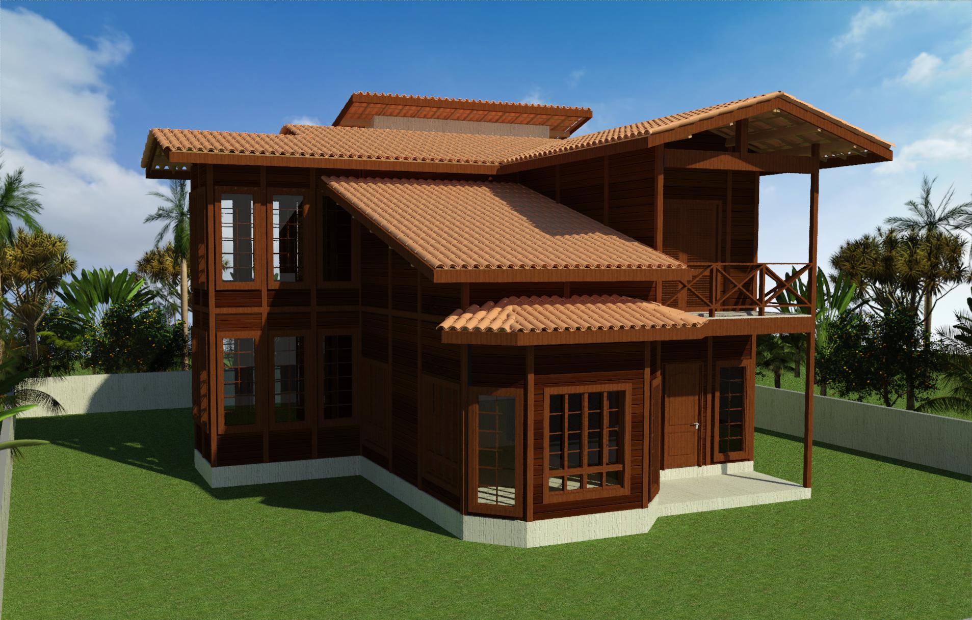 Projeto Maria Cataria - Casa Elegante de Madeira