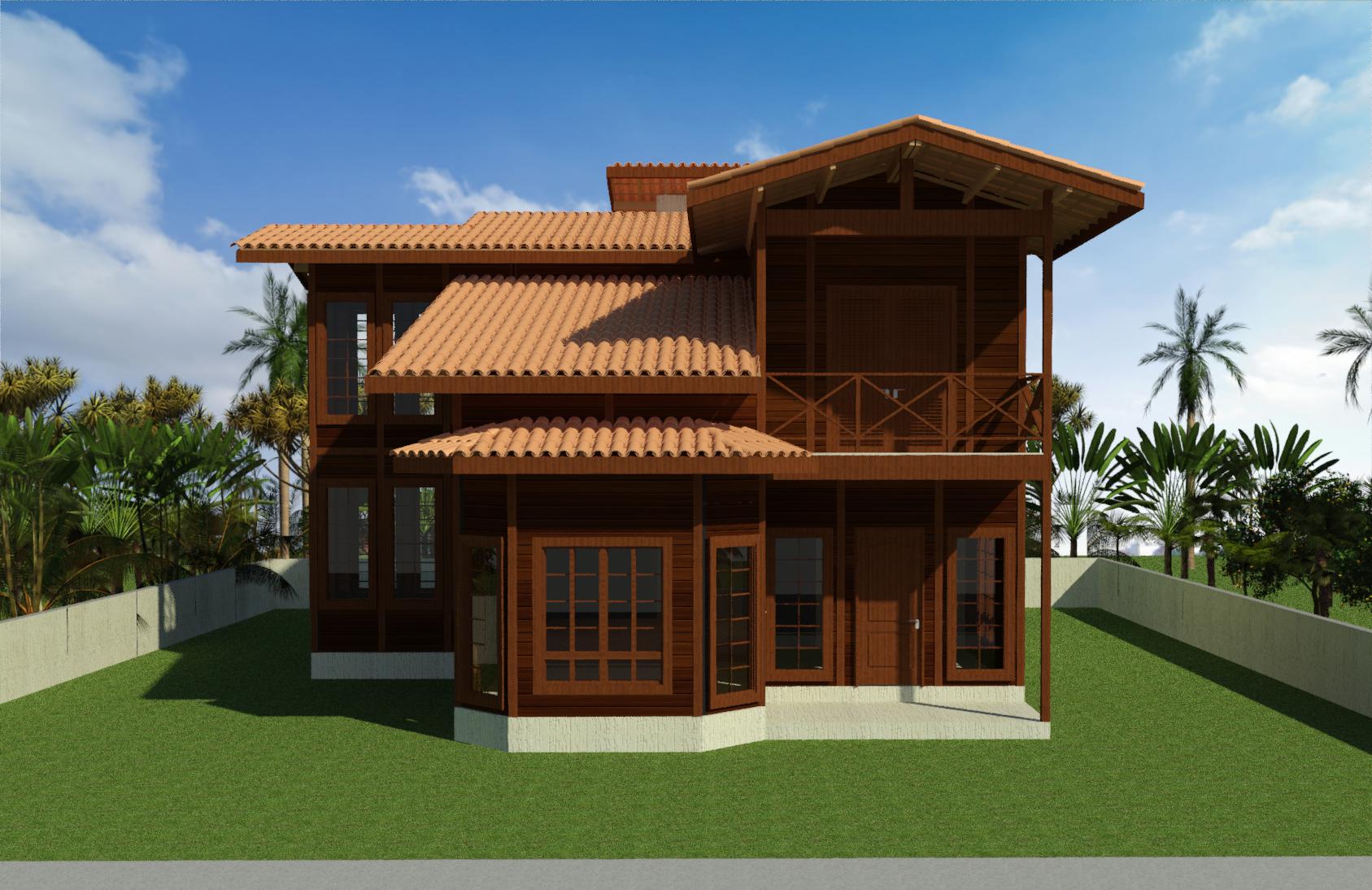 Projeto Maria Cataria - Casa Elegante de Madeira