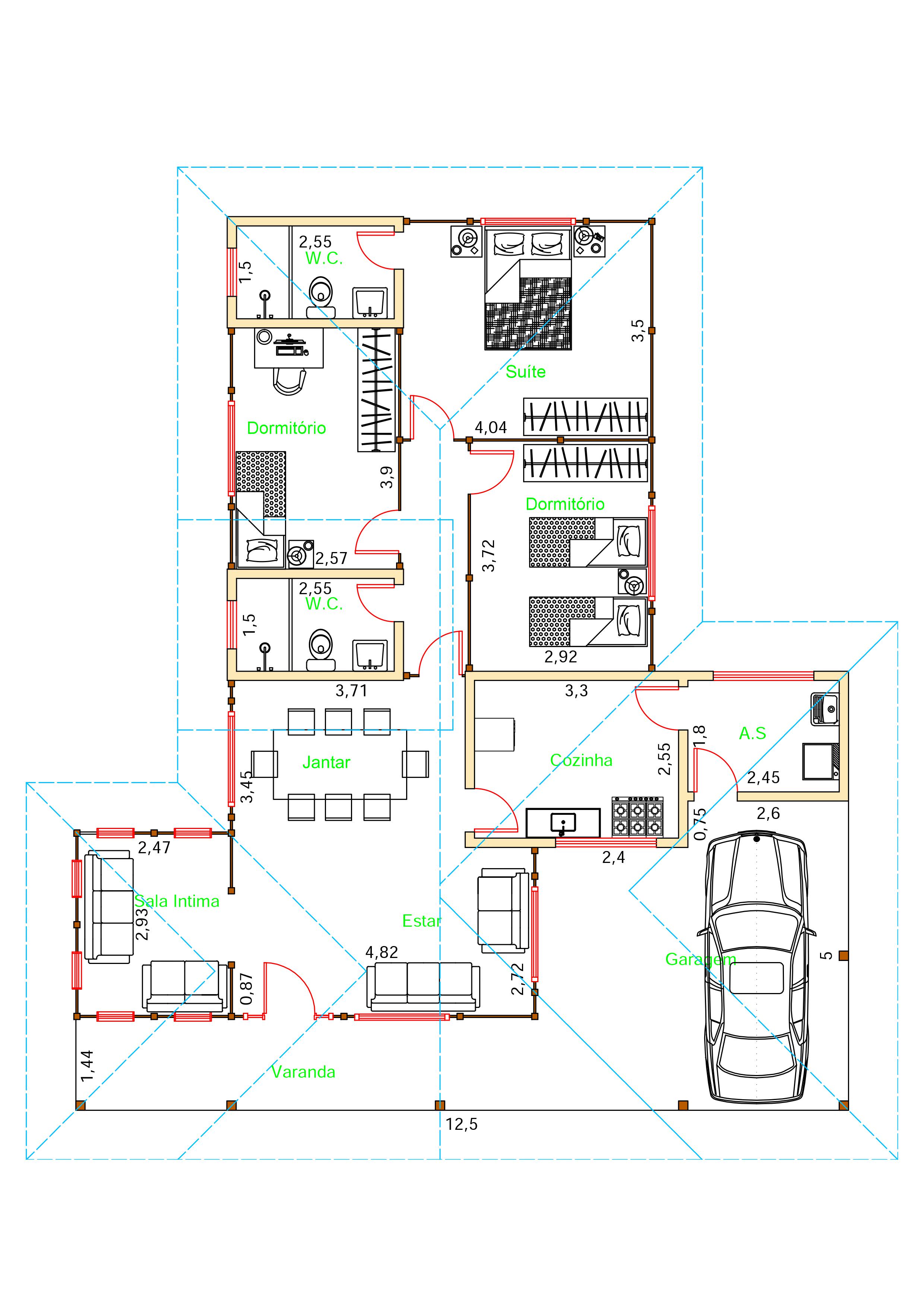  Projeto Maria Helena - 136,45 m² com 3 Dormitórios