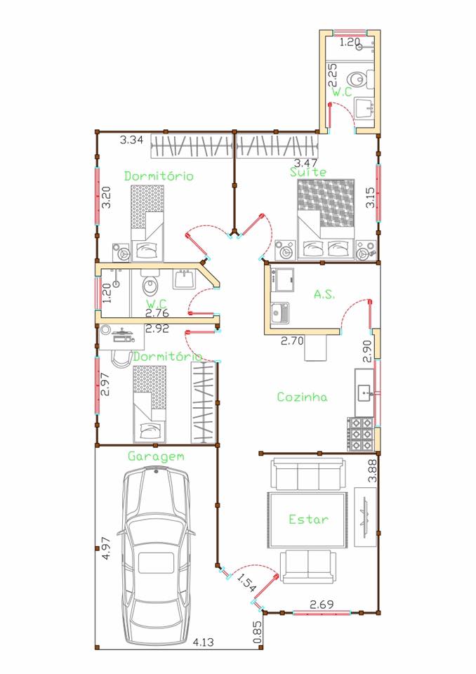 Projeto Maria Clara – Conforto e Funcionalidade em 88 m²