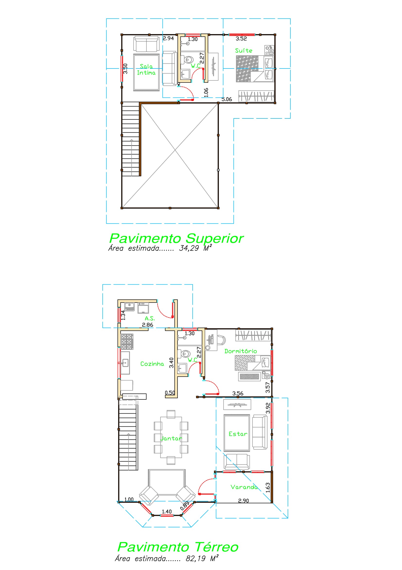  Projeto LIZ - 104,01 m² com 2 Dormitórios