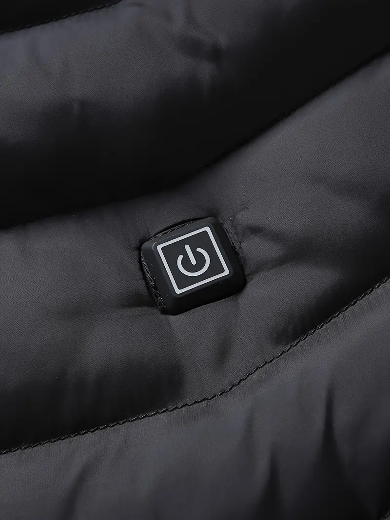 Men's Casual Hooded Jacket with 9-Zone Heating - Windproof, Thickened for Fall/Winter Outdoor Activities (Power Bank Not Included)