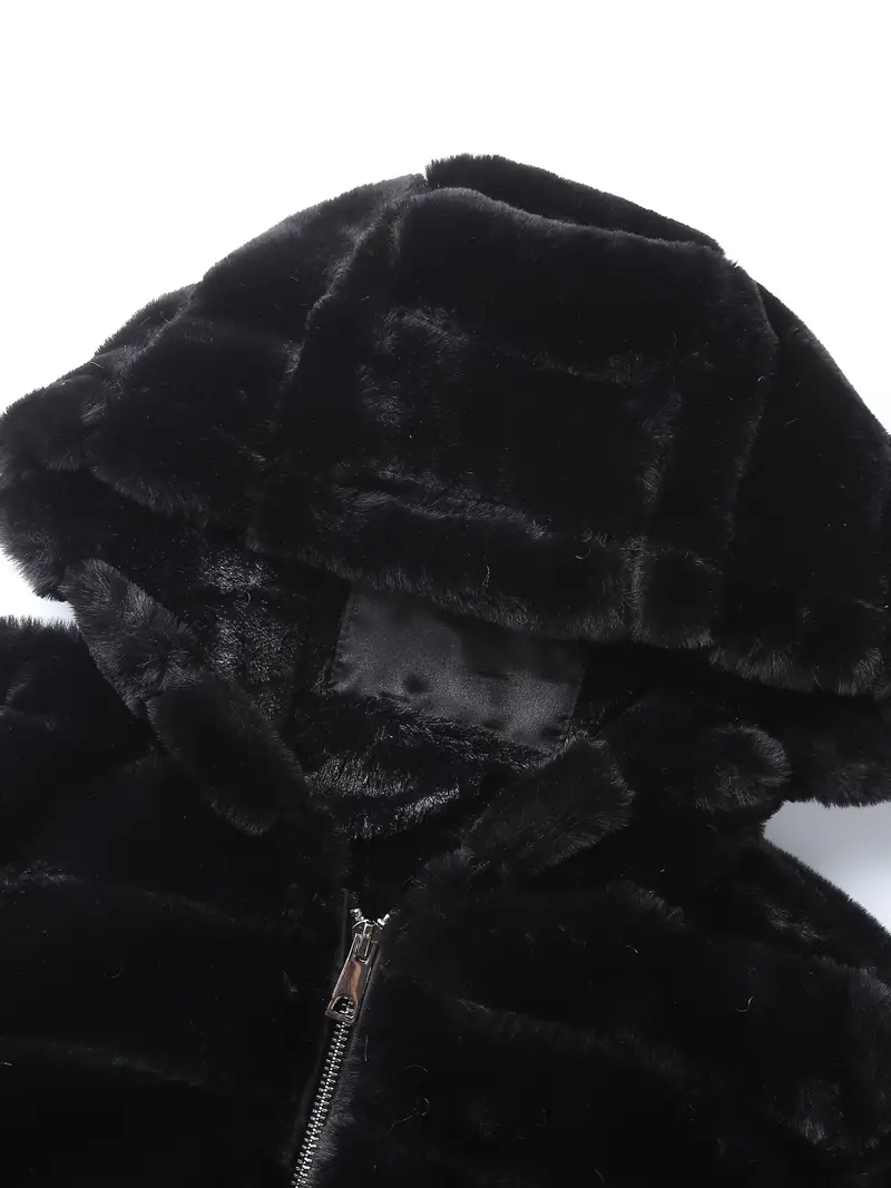 Teddy Coat - Elegant, Solid Color, Long Sleeve, Faux Fur, Zipper, Fall & Winter Essential, Women's Clothing, Outwear for Chic Style