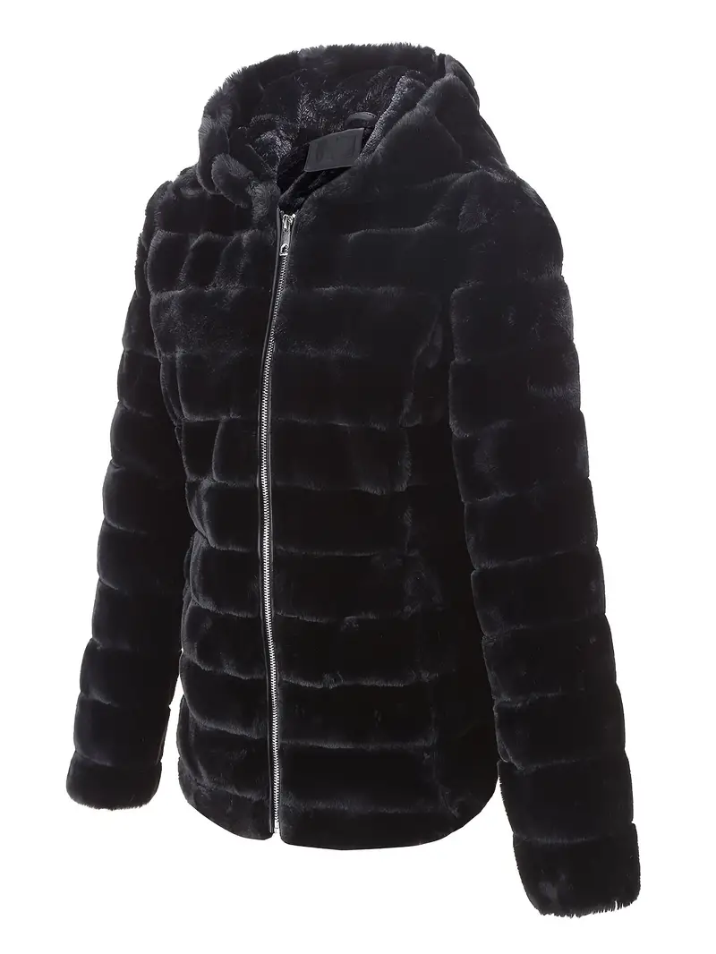 Teddy Coat - Elegant, Solid Color, Long Sleeve, Faux Fur, Zipper, Fall & Winter Essential, Women's Clothing, Outwear for Chic Style