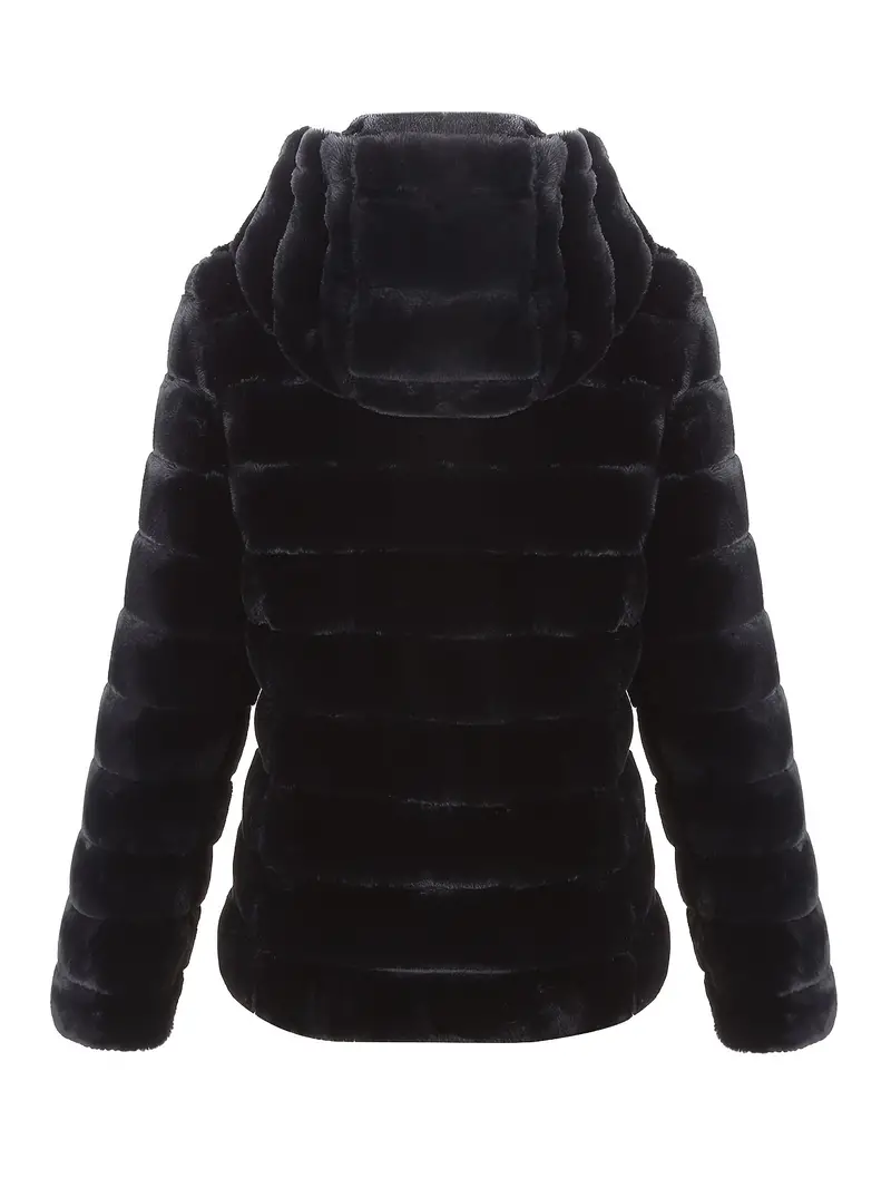Teddy Coat - Elegant, Solid Color, Long Sleeve, Faux Fur, Zipper, Fall & Winter Essential, Women's Clothing, Outwear for Chic Style