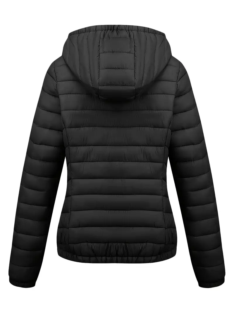 Cozy Puffy Tunic Coat - Cotton-padded Jacket Coat with Insulation, Long Sleeve, Slant Pockets, and Casual Style for Fall & Winter - Women's Warm and Comfortable Clothing
