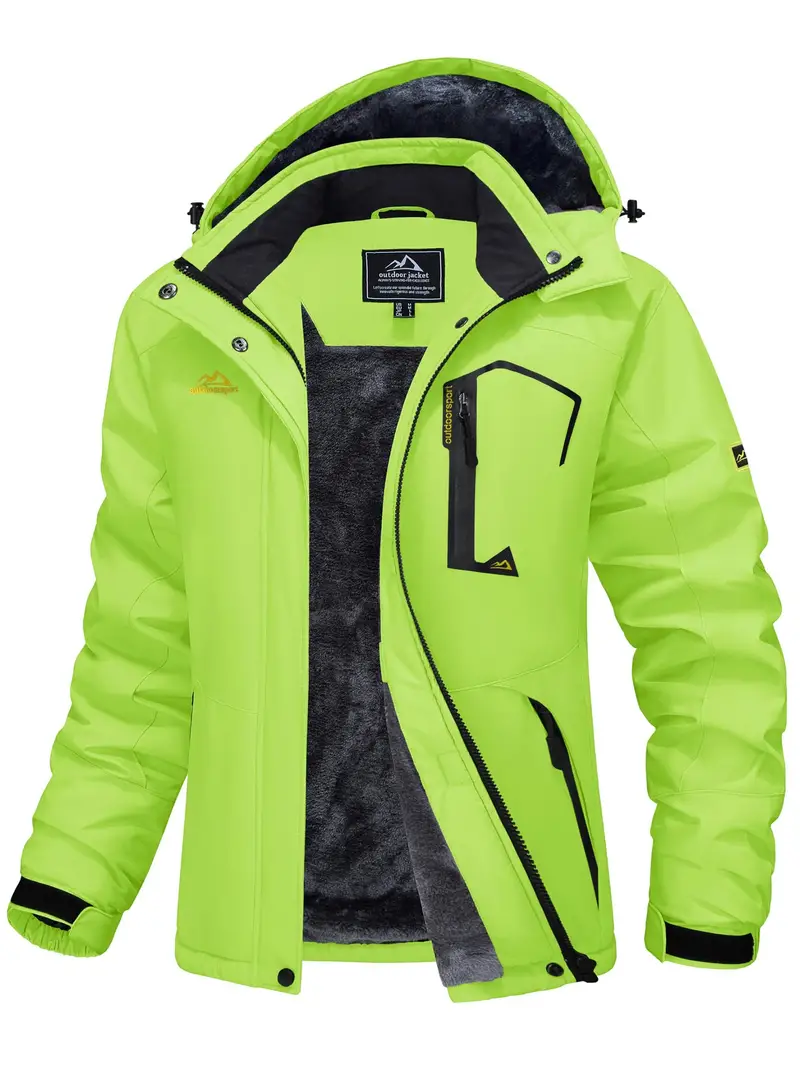 Winter Explorer Fleece Jacket - Waterproof, Insulated, Thermal, and Breathable - 4 Pockets, Windbreaker, Parka, Camping, Snowboarding, Hiking, and Casual Wear for Cold Weather