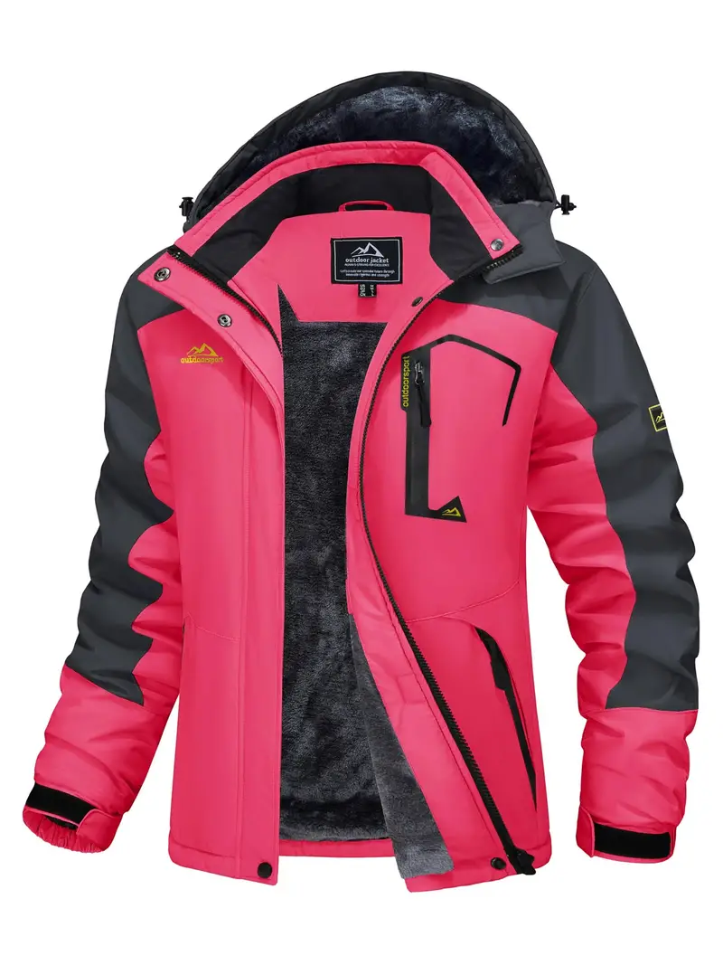 Winter Explorer Fleece Jacket - Waterproof, Insulated, Thermal, and Breathable - 4 Pockets, Windbreaker, Parka, Camping, Snowboarding, Hiking, and Casual Wear for Cold Weather