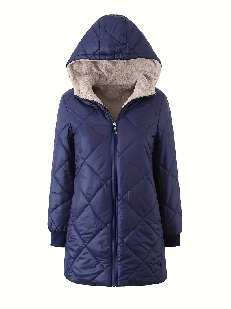 Ultra Lightweight Quilted Cotton Jacket Coat - Women's Hooded Outwear for Casual Days, Warm, Breathable, and Comfortable - Perfect for Daily Wear