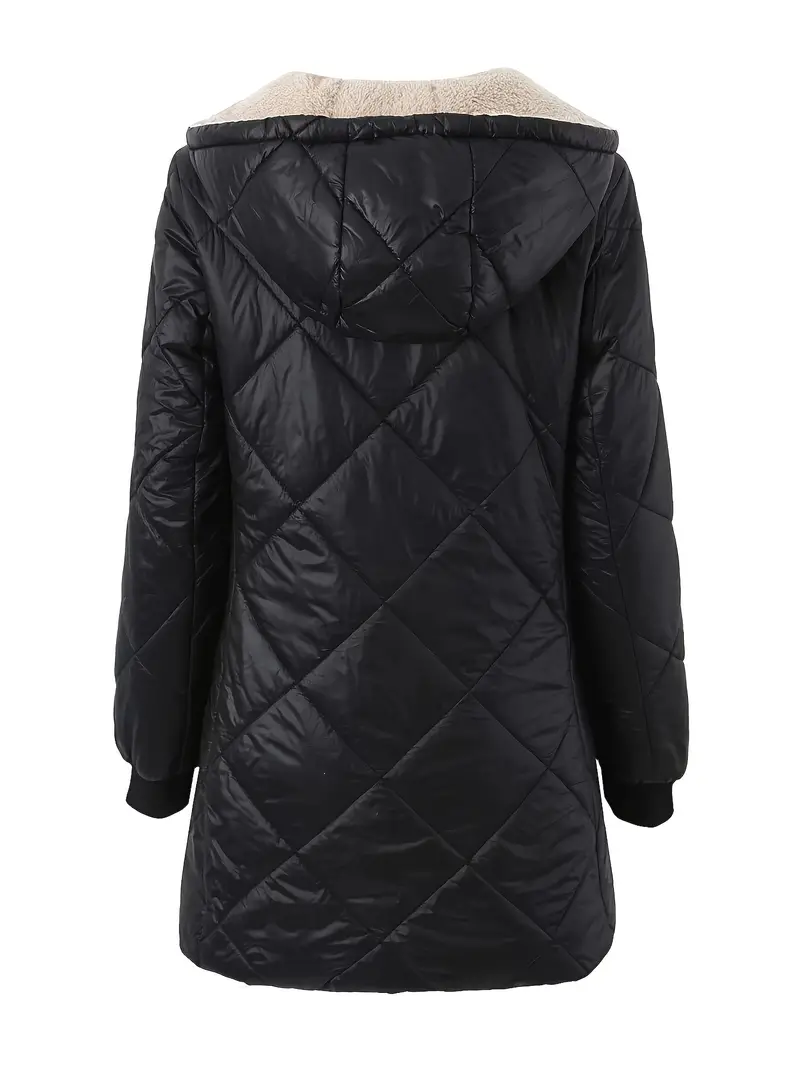 Ultra Lightweight Quilted Cotton Jacket Coat - Women's Hooded Outwear for Casual Days, Warm, Breathable, and Comfortable - Perfect for Daily Wear