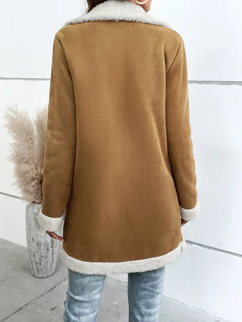 Luxurious Faux Fur Women's Long Coat - Elegant, Warm, and Water-Resistant Polyester Fabric - Perfect for Autumn and Winter Wear with No Stretch