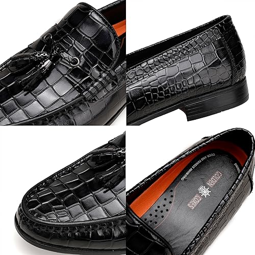 Black Crocodile Leather Loafers