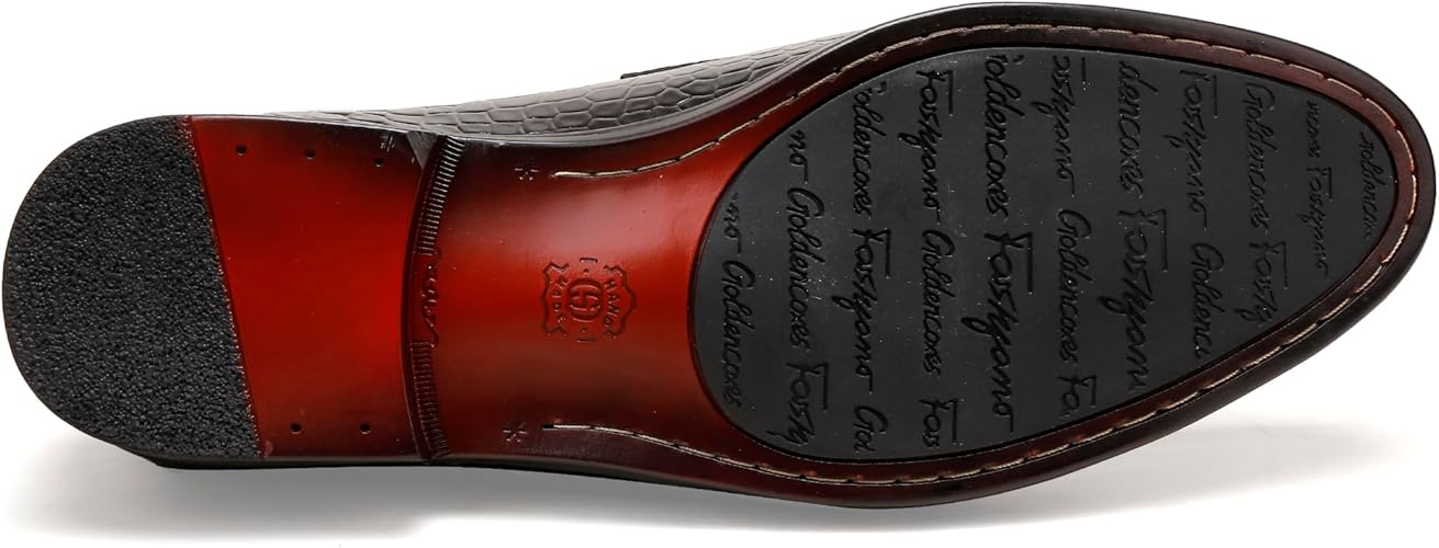 Men's Black Crocodile Pattern Loafers