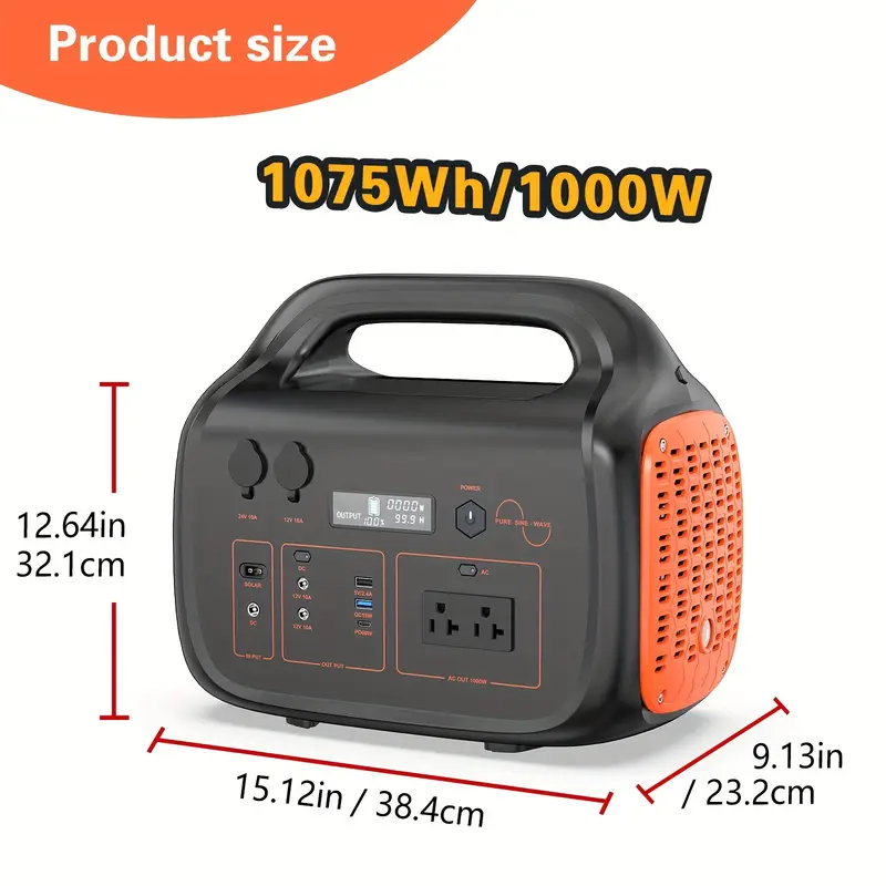 1000W + 200W Solar Generator with Backup Battery