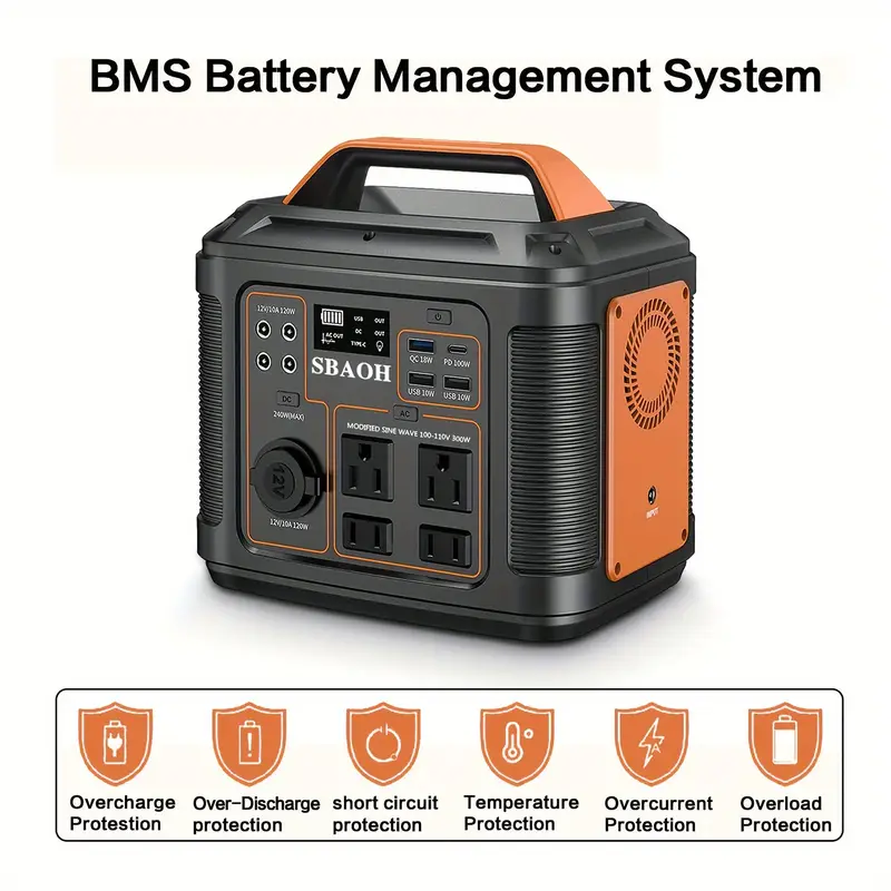 SBAOH 300W Power Station with LED Flashlight