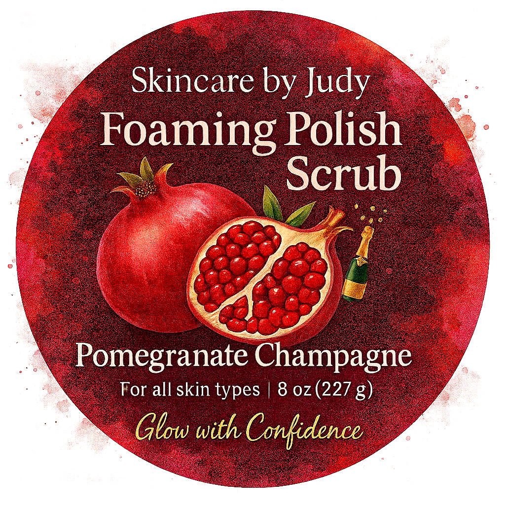 Foaming Polish Scrub – Pomegranate Champagne | Skincare by Judy