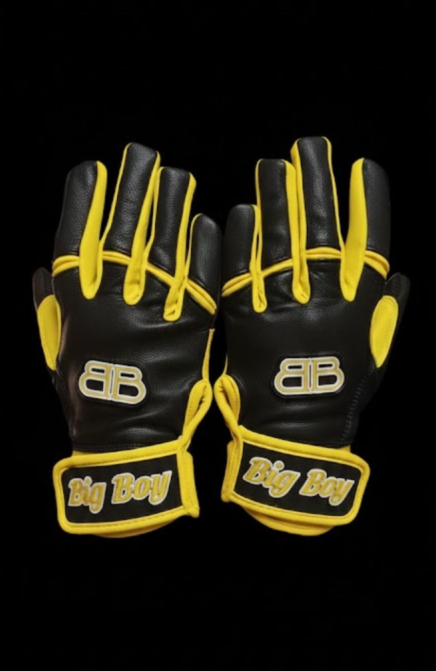 Bumble Bee Short Cuff Batting Gloves (Black/Yellow)
