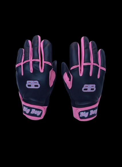 Miami Nice Short Cuff Batting Gloves (Black/Pink)