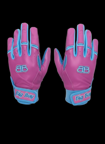 Cotton Candy Short Cuff Batting Gloves (Pink/Blue)