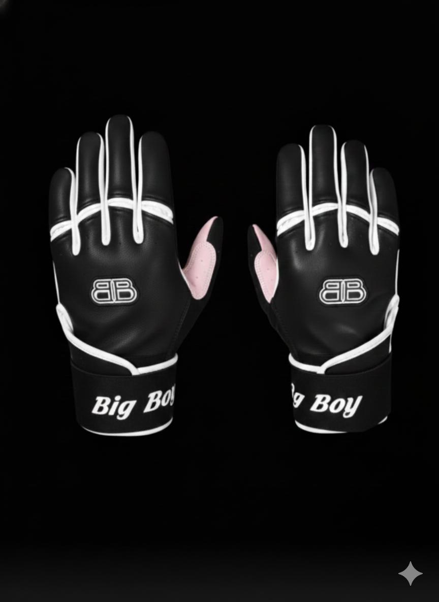 Cookies and Cream Long Cuff Batting Gloves (Black/White)