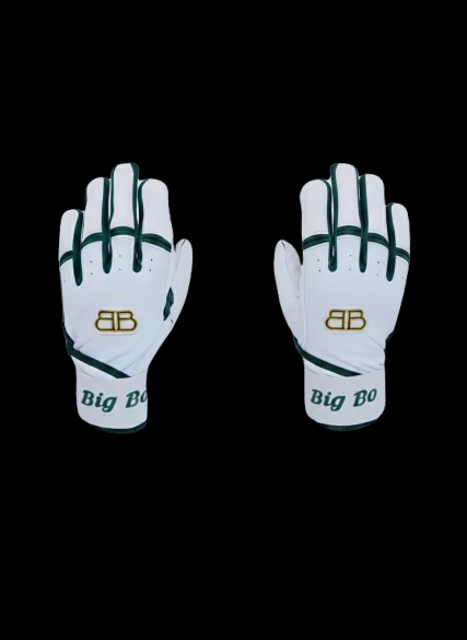 The Hornet Long Cuff Batting Gloves (White/Green)
