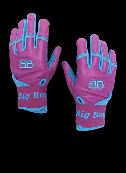 Cotton Candy Long Cuff Batting Gloves (Pink/Blue)