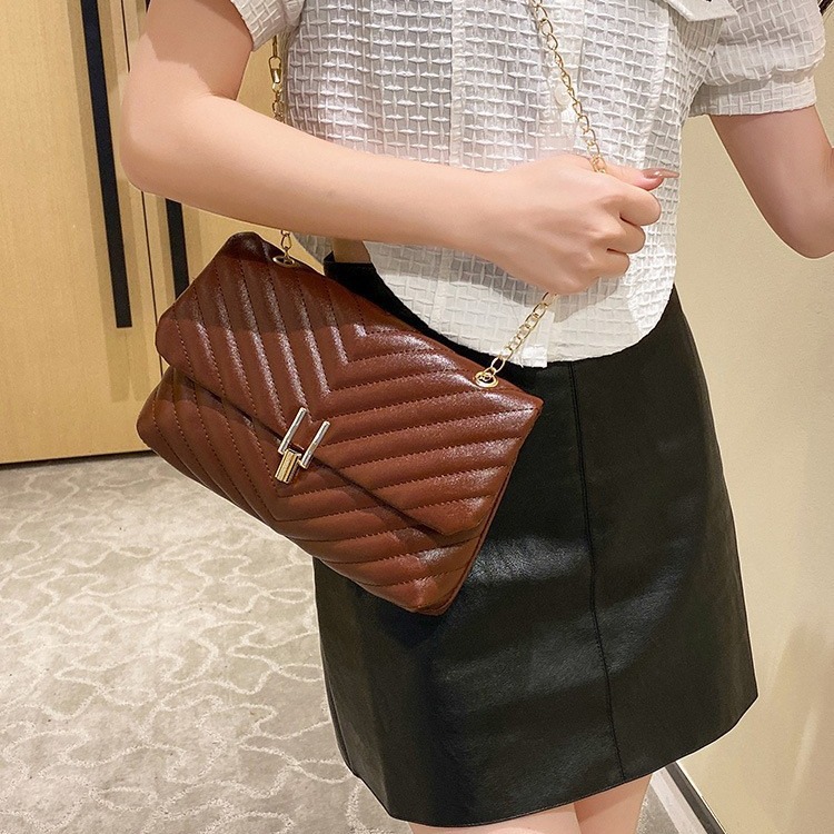 Brown Quilted Shoulder Bag