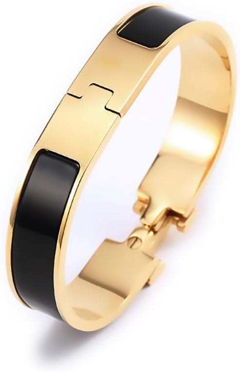 Gold and Black Bangle Bracelet