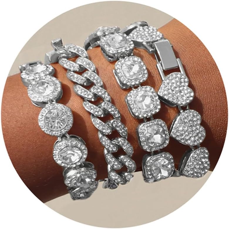 Elegant Rhinestone Bracelets Set