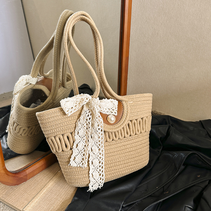 Woven Straw Handbag