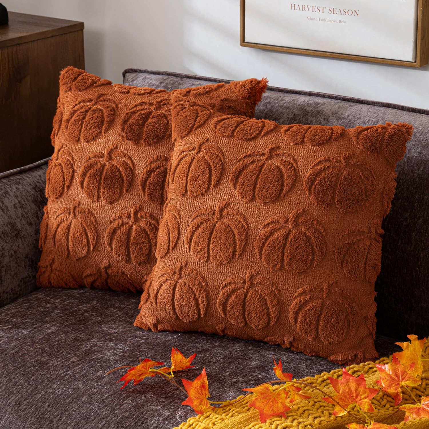 Pumpkin Pattern Throw Pillows
