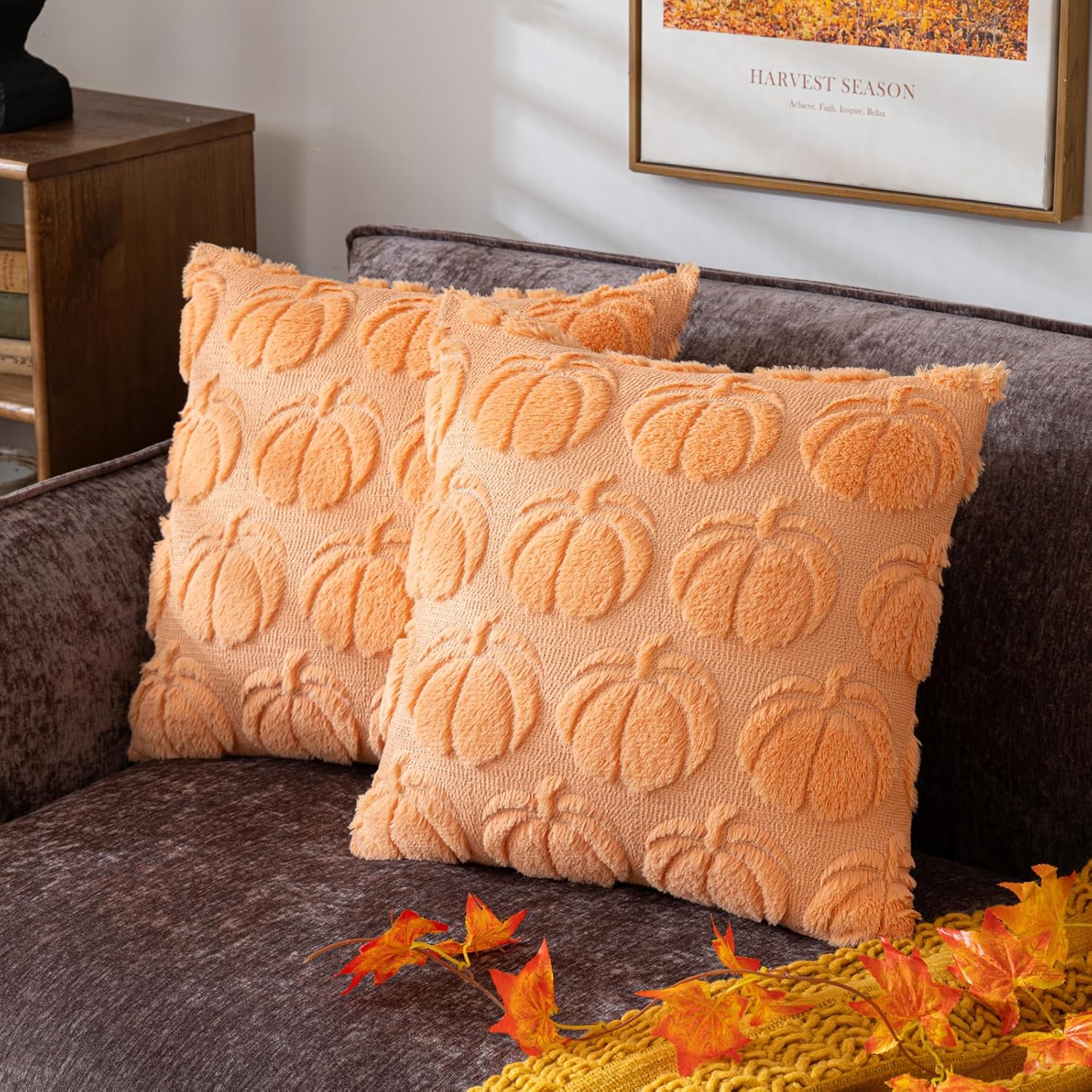 Pumpkin Pattern Throw Pillows