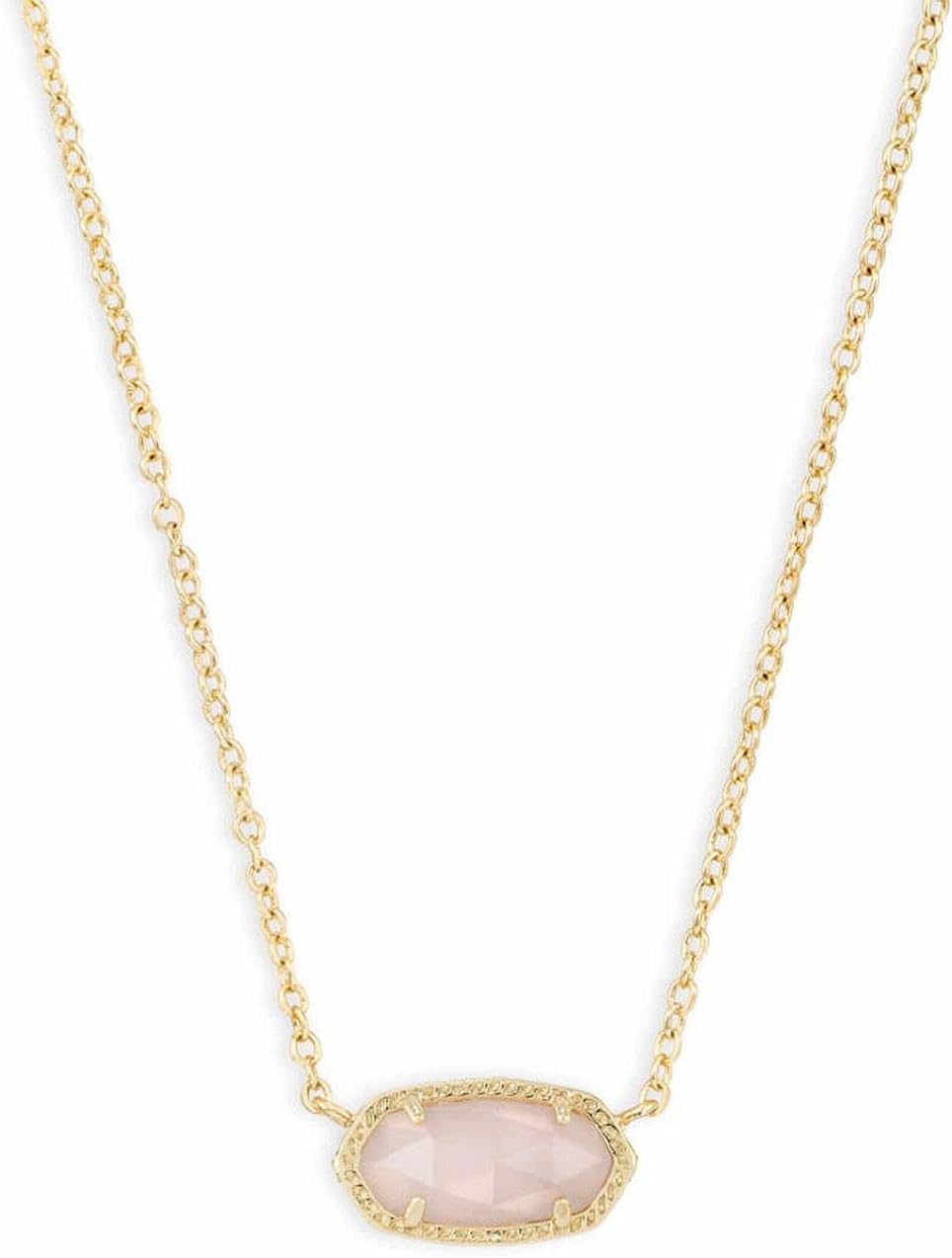 Elegant Gold Necklace with Pink Stone