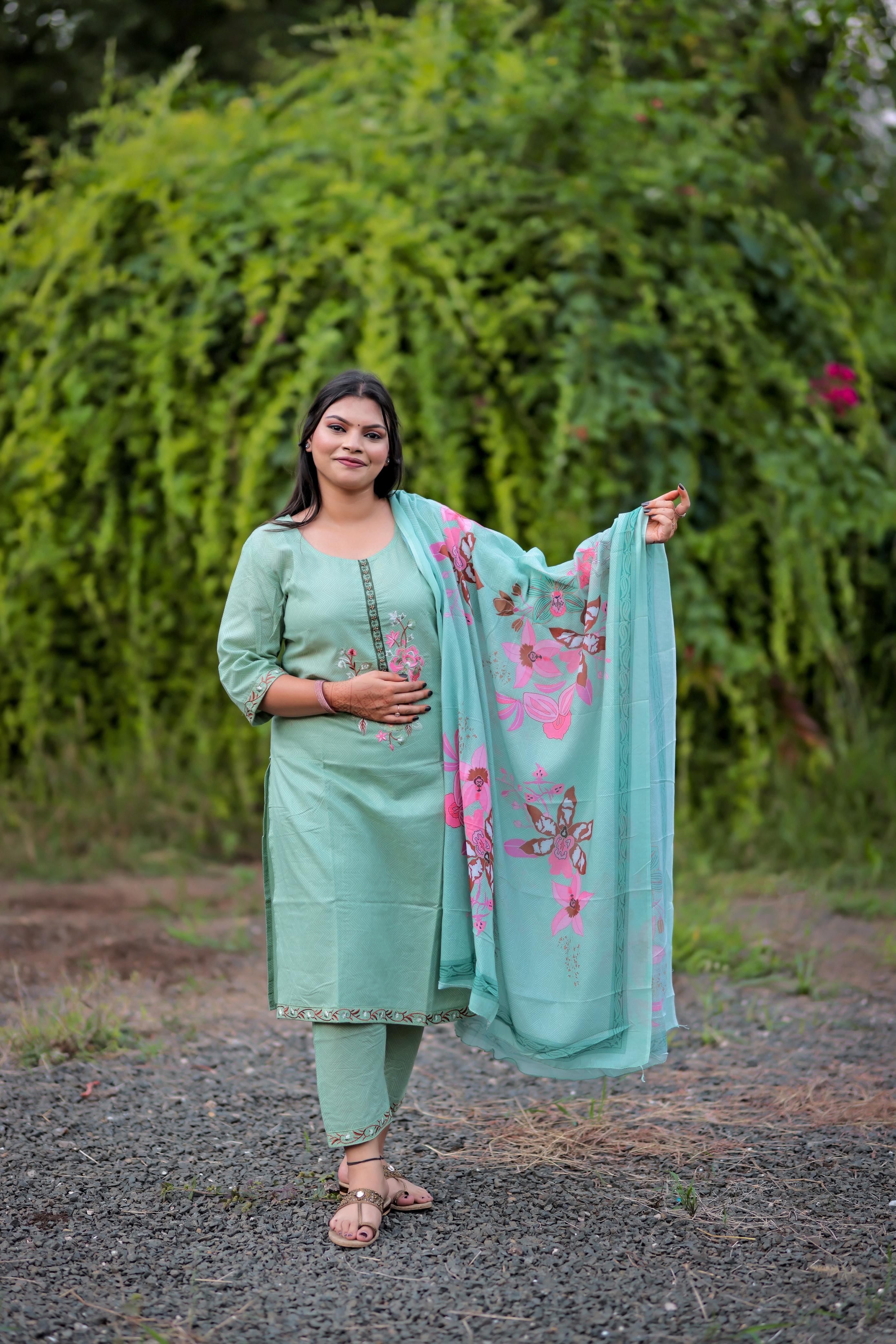 Light Sage Green Kurta Set