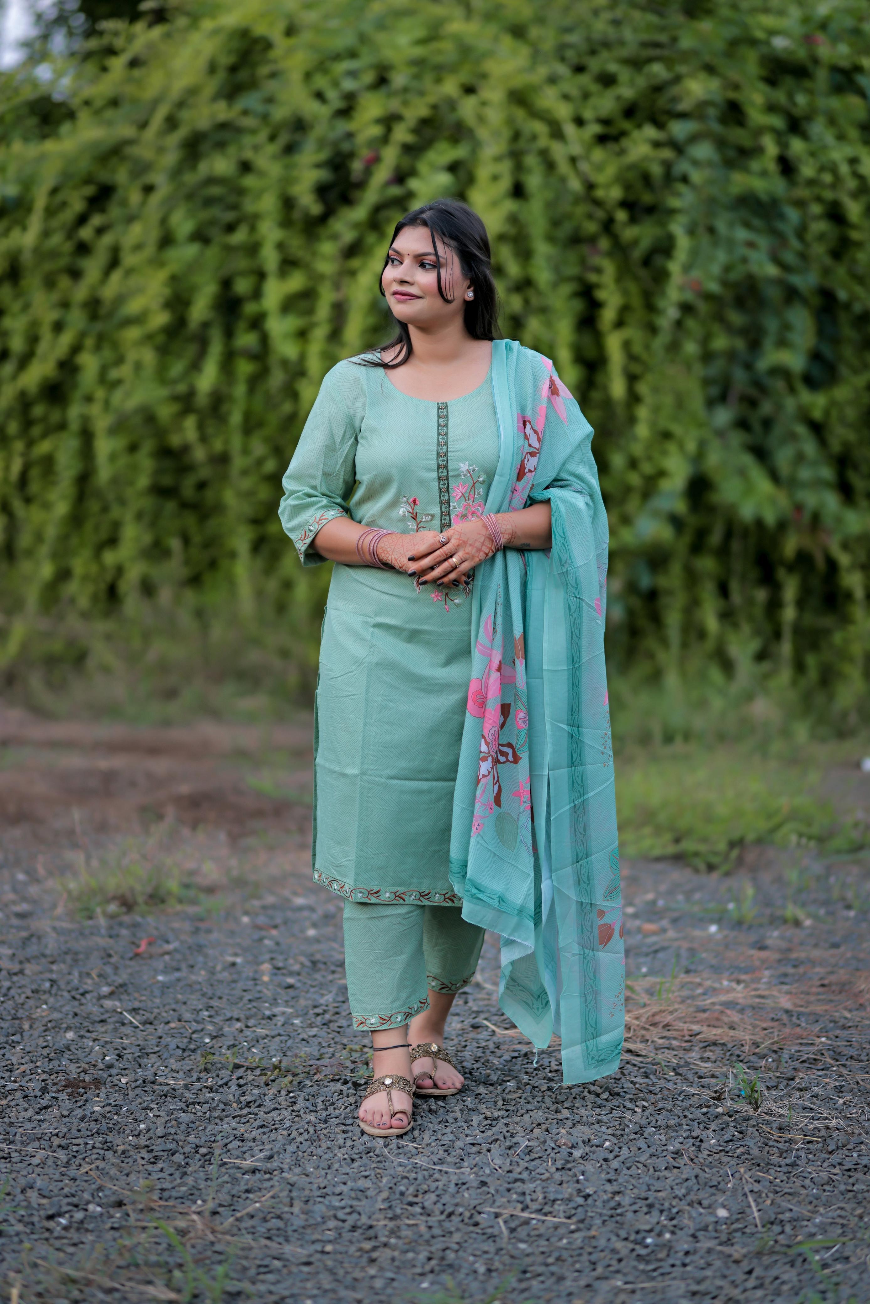 Light Sage Green Kurta Set